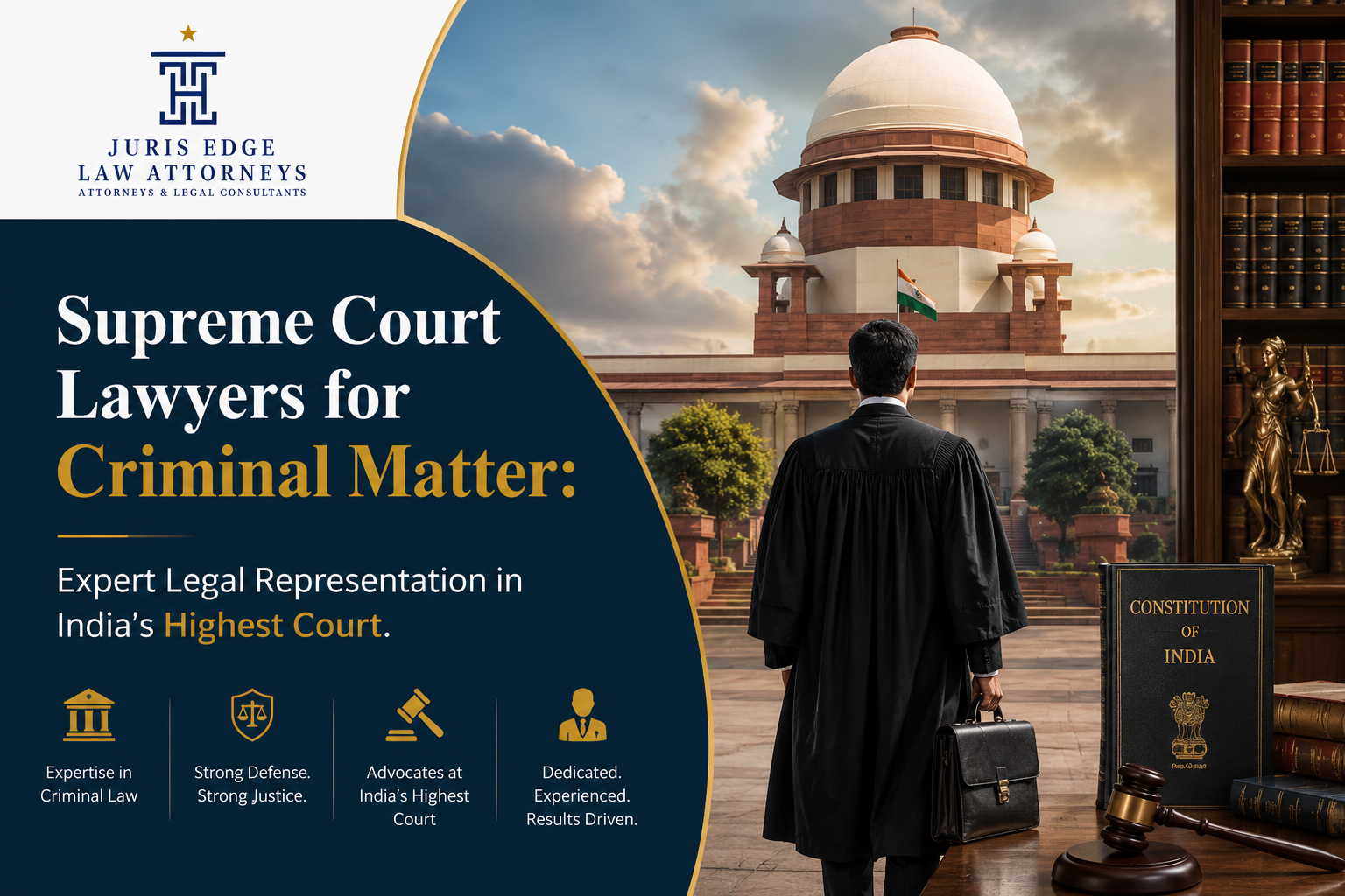 Supreme Court lawyers for criminal matter providing expert legal representation in criminal appeals and defense cases in India
